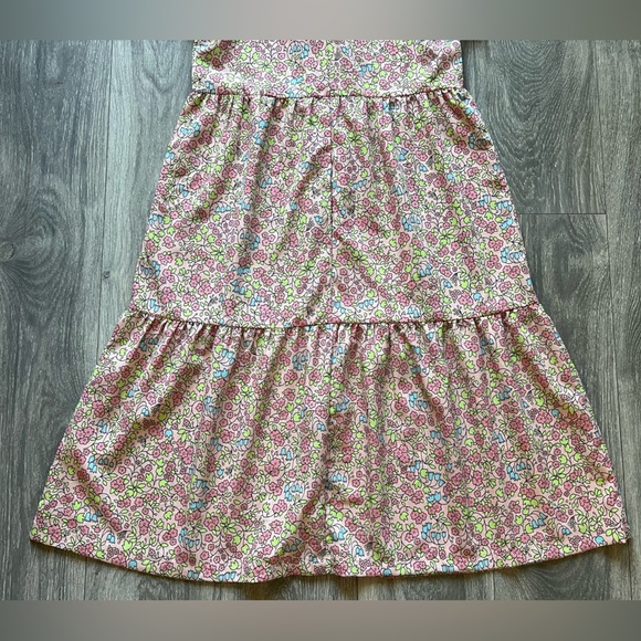 Monki floral print tiered midi dress w statement collar in multi floral print XS - Picture 13 of 15